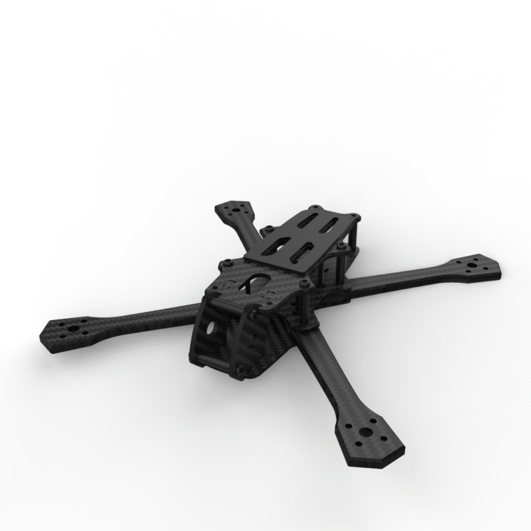 Châssis FPV Primal C30 5 pouces en carbone true-X avec cage 30° pour action camera, design AuxPlumes